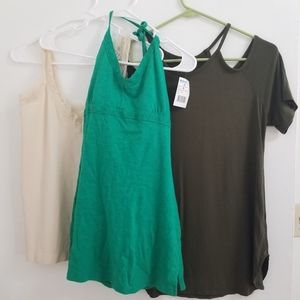 Gap Halter, Tiffany and Grey Cut Out Top +1